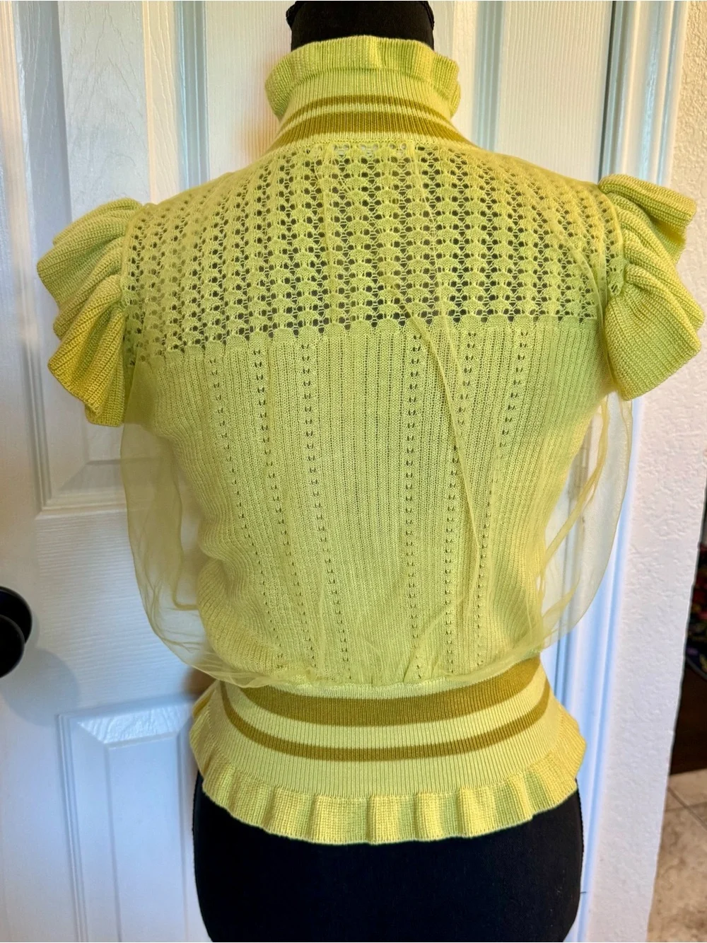 Snidel sweater top with tulle overlay - Picture 5 of 8